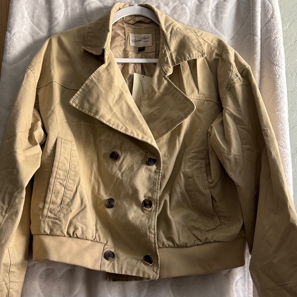 Universal Thread Tan Double-Breasted Utility Jacket